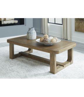 Solid Wood Coffee Table With Rounded Corners - Kariah